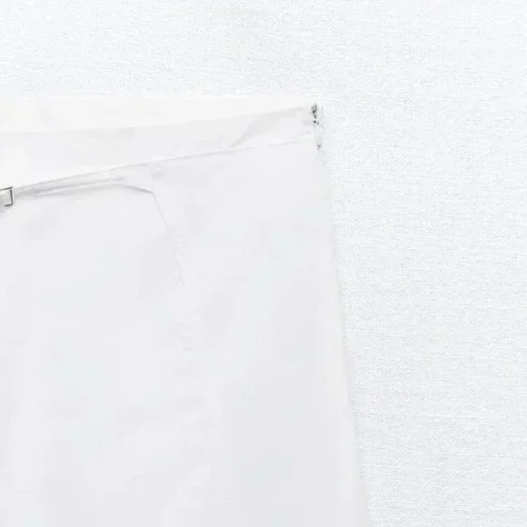 NWT ZARA WIDE LEG PANTS WHITE - Picture 5 of 6